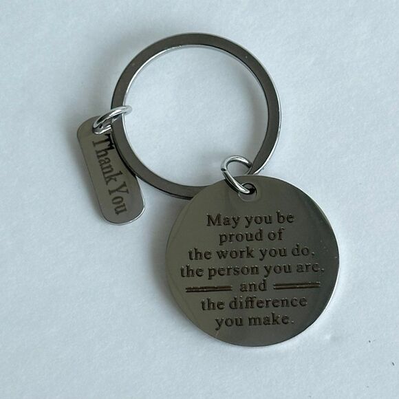 NEW 3pc Thank You Gifts Keychain Appreciation Keychain Stainless Steel Keyring - Picture 3 of 6